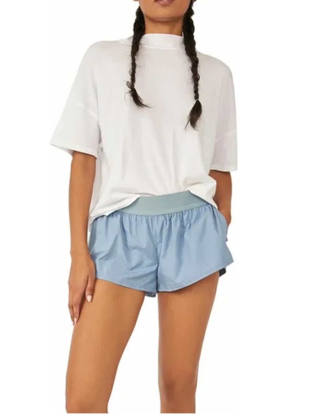 FP Movement Feelin Fit Femme Shorts Blue Washed Away Lined Running Athletic S - Picture 2 of 9